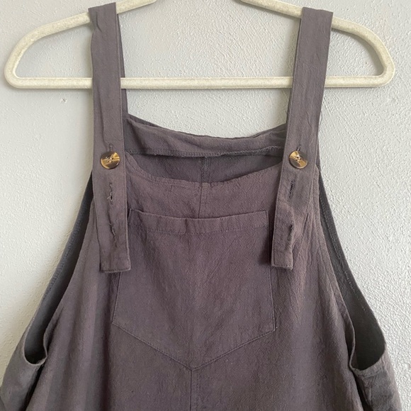 Women’s Overalls Romper Large Grey Lightweight Comfy Casual Minimalist Staple - Picture 2 of 6